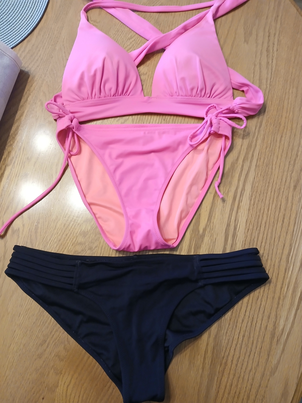 Victoria's Secret Pink and Black Two-Piece Bikini